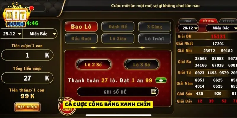 Cá cược công bằng xanh chín