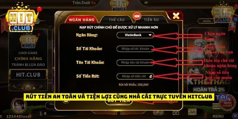 Rút tiền an toàn và tiện lợi cùng nhà cái trực tuyến Hitclub